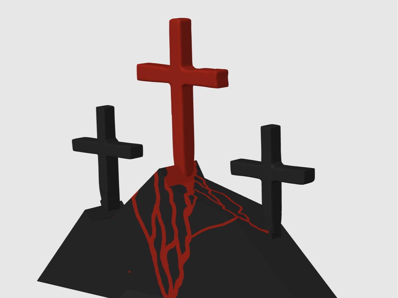 Triple Cross On Hill Christian Memorial Jesus