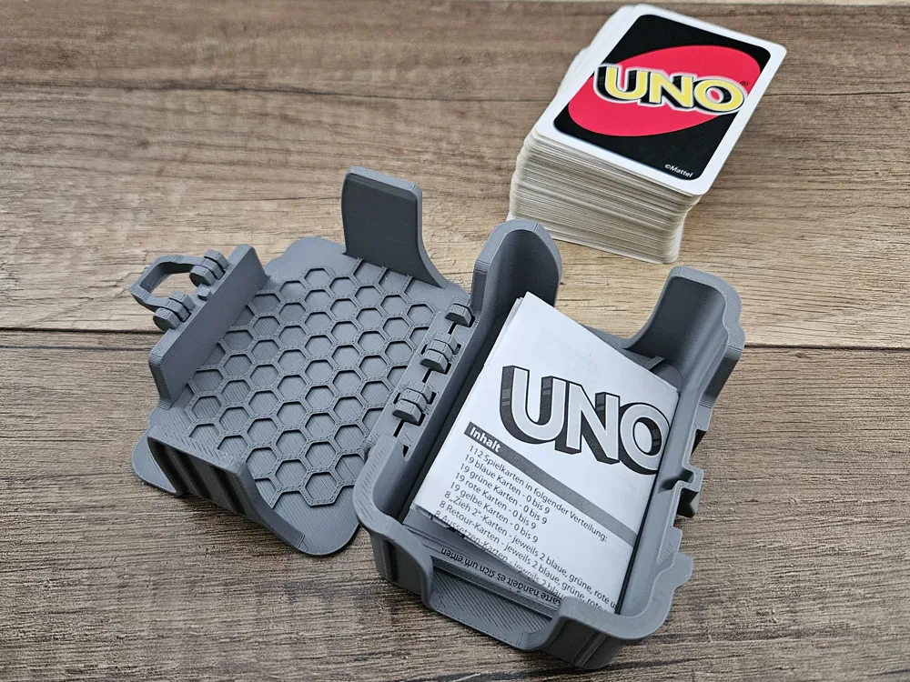 Boîte De Rangement Pour Cartes Mrltau - Compatible UNO, Cabo, Phase 10 - Étui Rigide Imperméable - Bleu Et Rouge