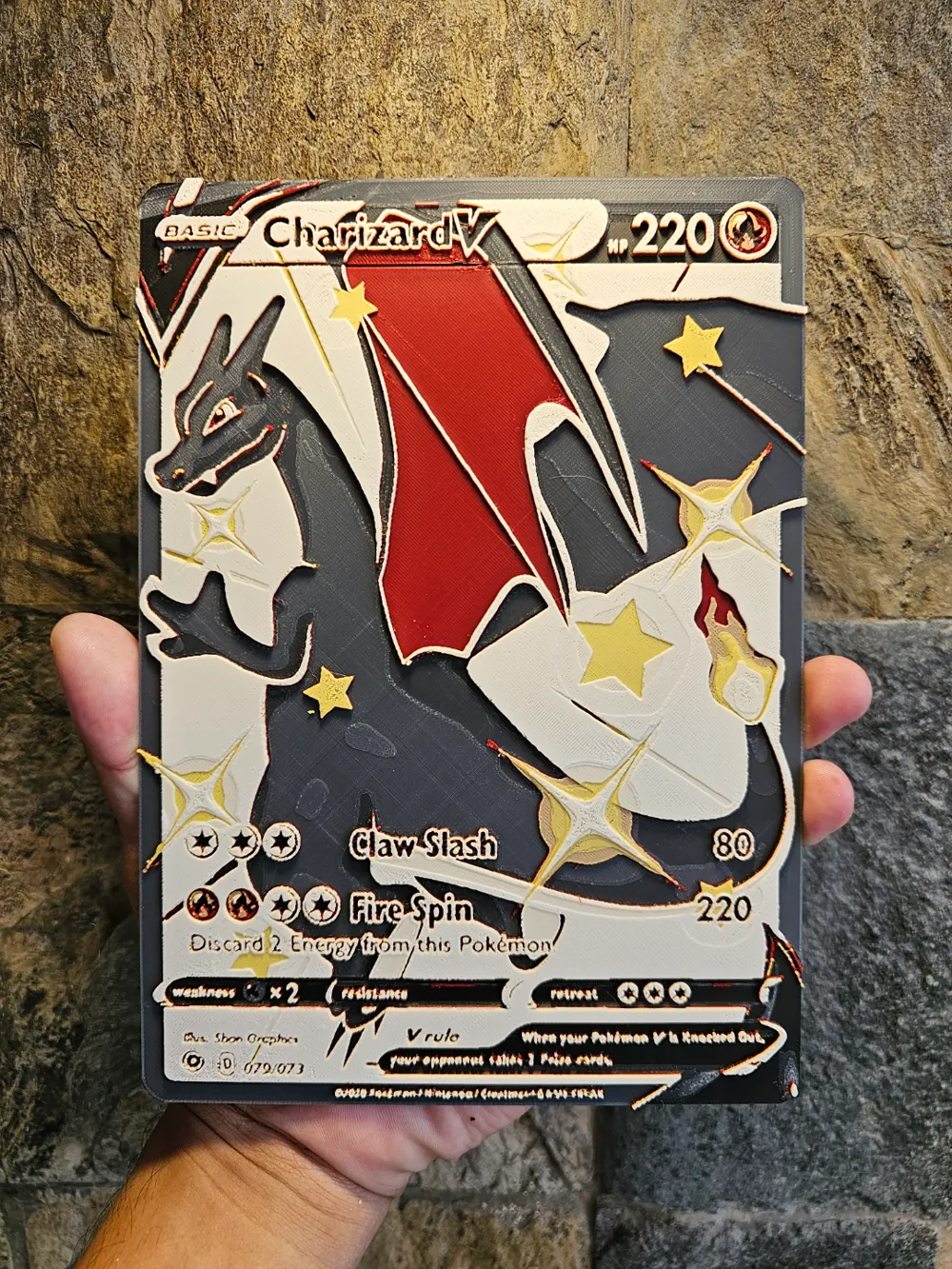 Oversized Pokemon Card Shiny Charizard V Hueforge - Free 3D Print Model ...