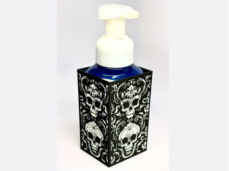 Gothic Damask Skull Sleeve for Hand Soap Dispenser