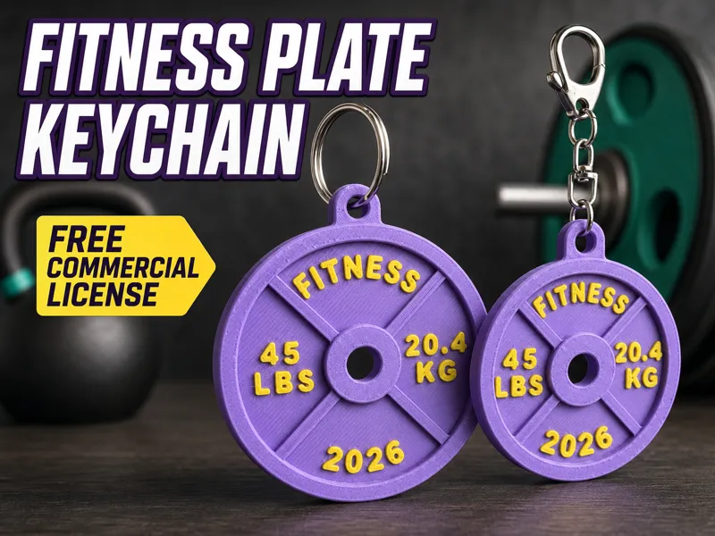 45 LB Fitness Weight Plate Keychain -  Free commer