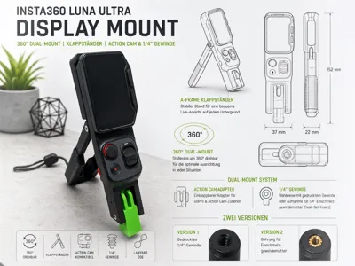Insta360 Luna Ultra Display Mount 360° Dual Mount
