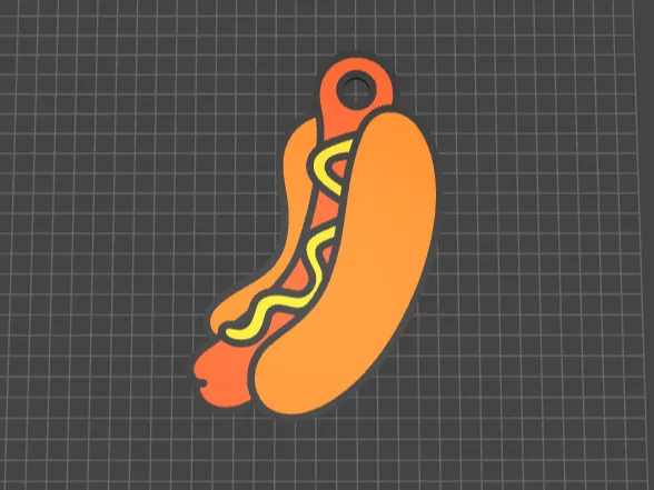 Hot Dog Keychain Charm – 3D Print Model
