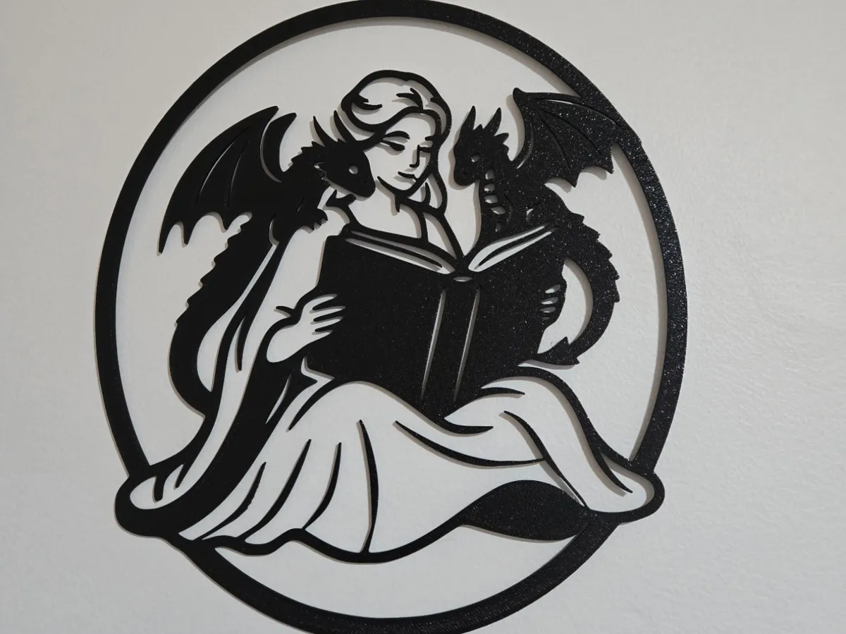 Déco murale dragon et livre, Romantasy