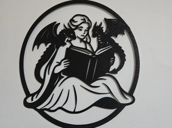 Déco murale dragon et livre, Romantasy