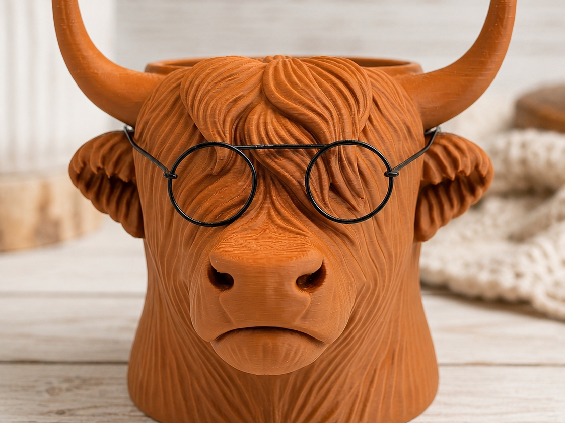 Unique Highland Cow Planter 
