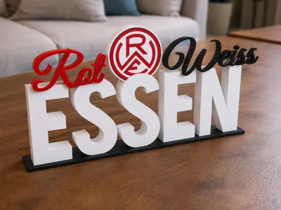 Rot - Weiss Essen Lettering with Logo