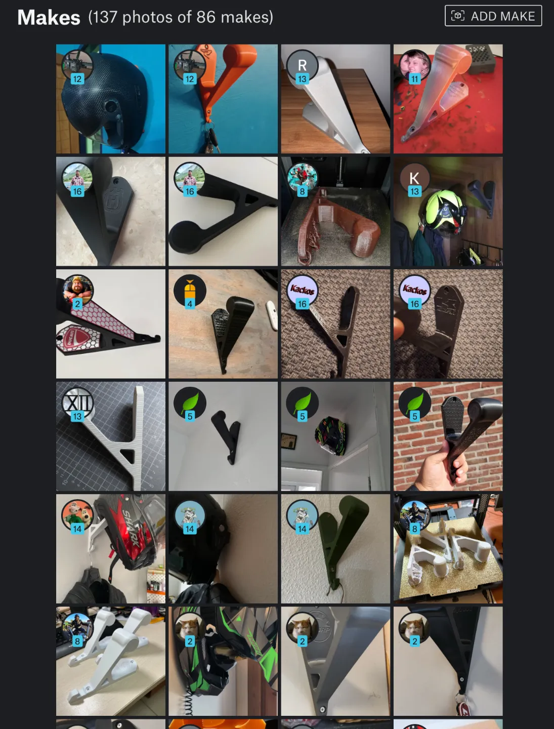 helmet hook (many versions) THE original view 4
