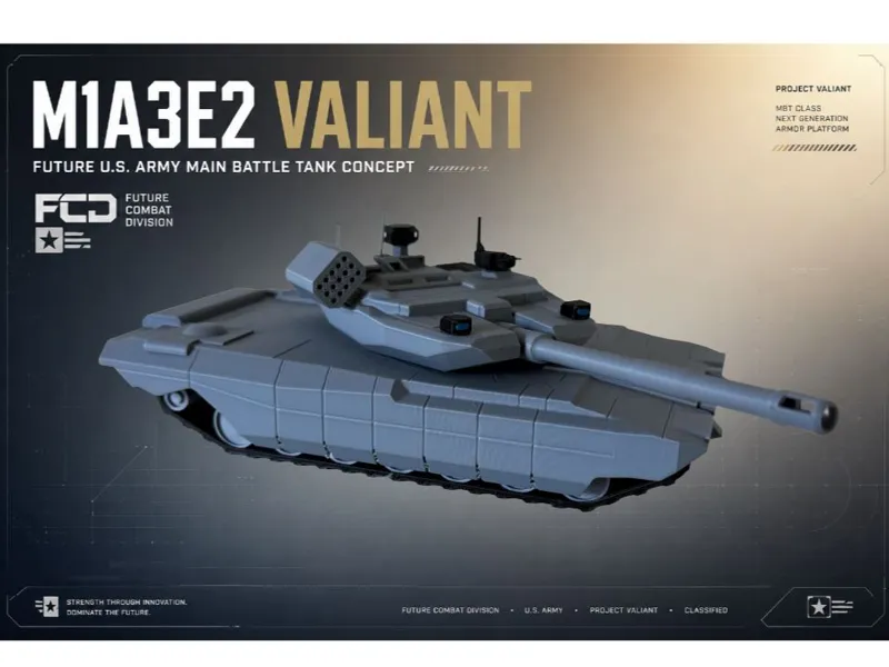 M1A3E2 Valiant concept of US Army main battle tank