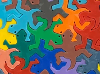 MC Escher Lizard Tessellation Refrigerator Magnet