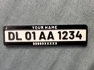 Customize Car & Bike Keychain with Name & Number