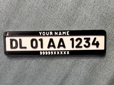 Customize Car & Bike Keychain with Name & Number