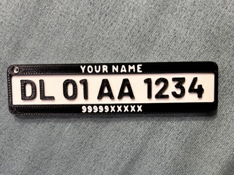 Customize Car & Bike Keychain with Name & Number