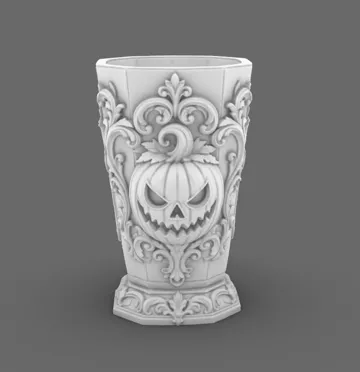 Jarrón decorativo: Goth Halloween Samhain Pumpkin Flower Vase — vista de referencia 5