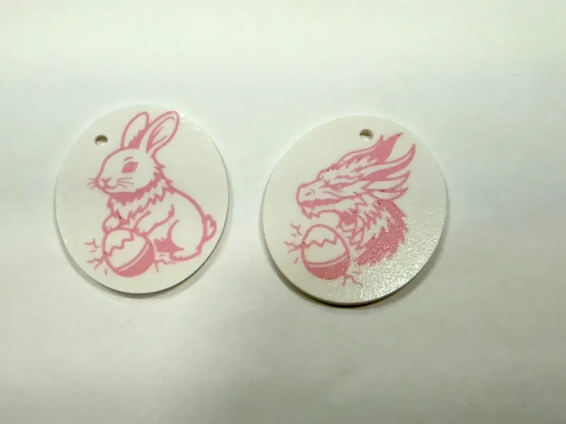 Easter keychains/pendants dragon and bunny 