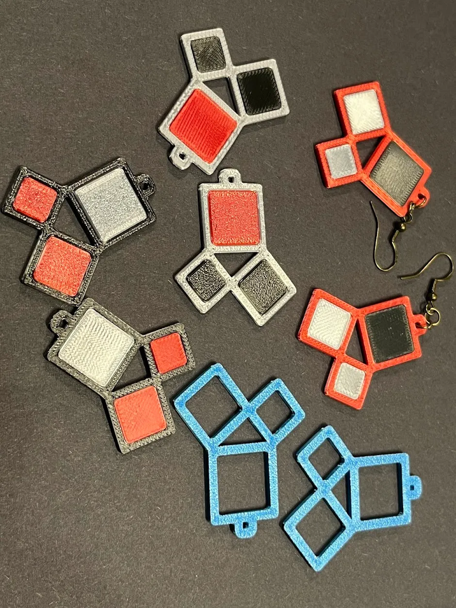 Beauty of Math model(Pythagoras Theorem) earrings view 4