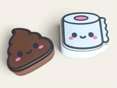 Poop and Toilet Paper - Duo Fidget Clickers