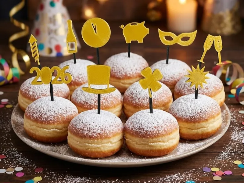Silvester Party Topper Set – für Berliner & Deko