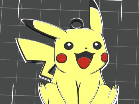 Pikachu Keychain - with 7 Filament Changes