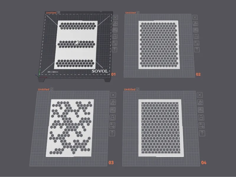 5U/4U/3U Sidepanels with hex pattern ventilation