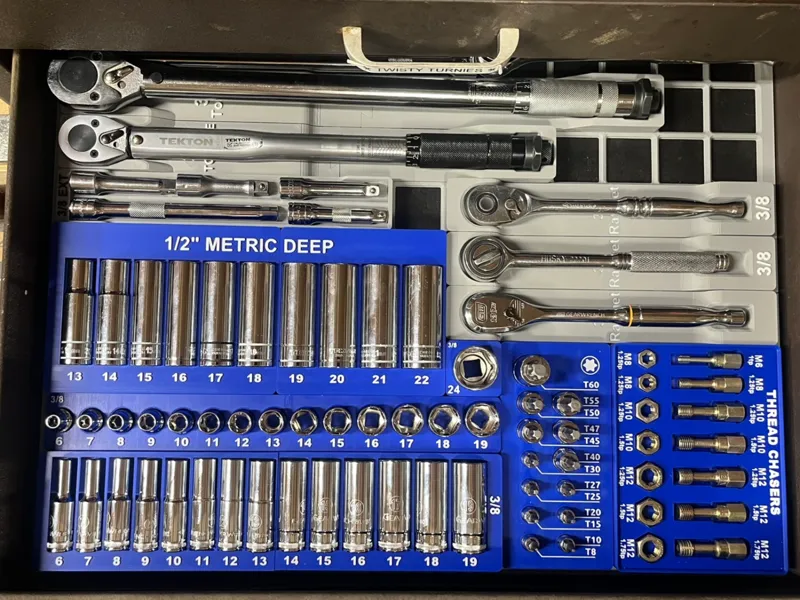 Gridfinity 1/2 metric deep socket set