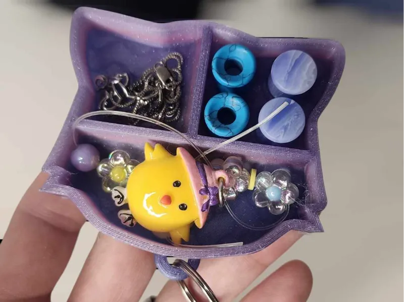 Cute Kitty Jewelry travel box 00 gauge ear rings