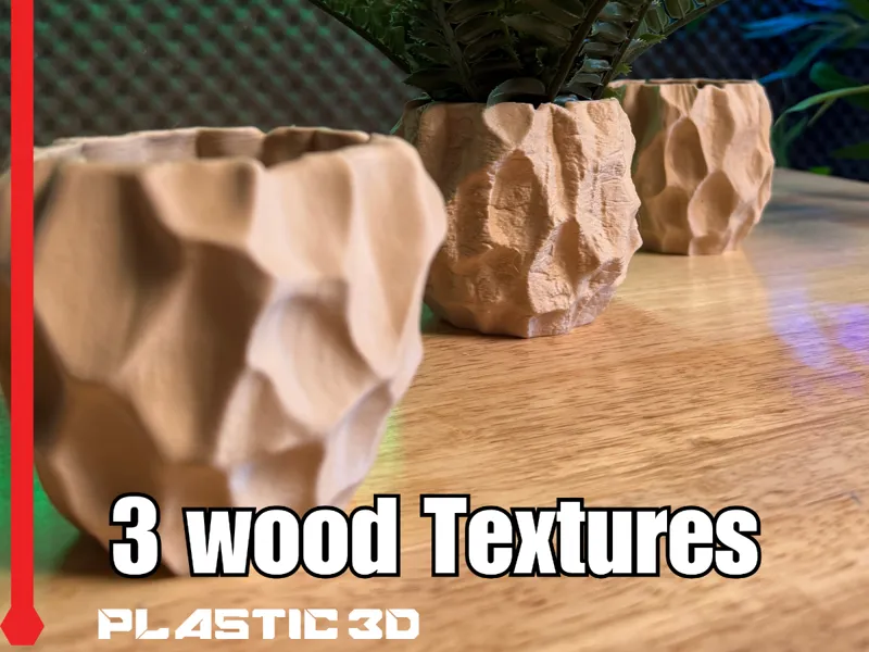 Organic Planters– Wood Texture Edition