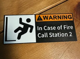 "In Case of Fire" Truck Tailboard sign
