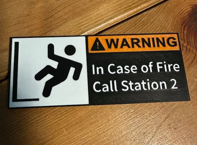 "In Case of Fire" Truck Tailboard sign