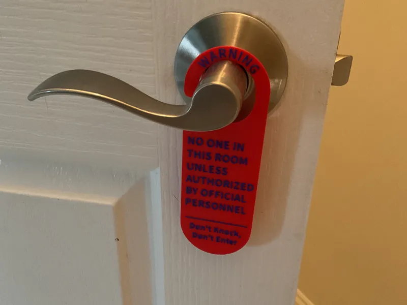 No Entry Doorhanger