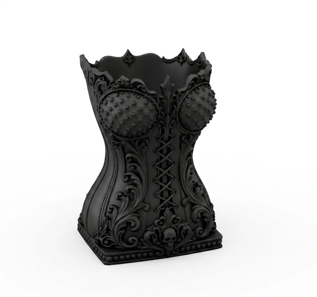 Goth Corset Makeup organizer Brush Holder view 4