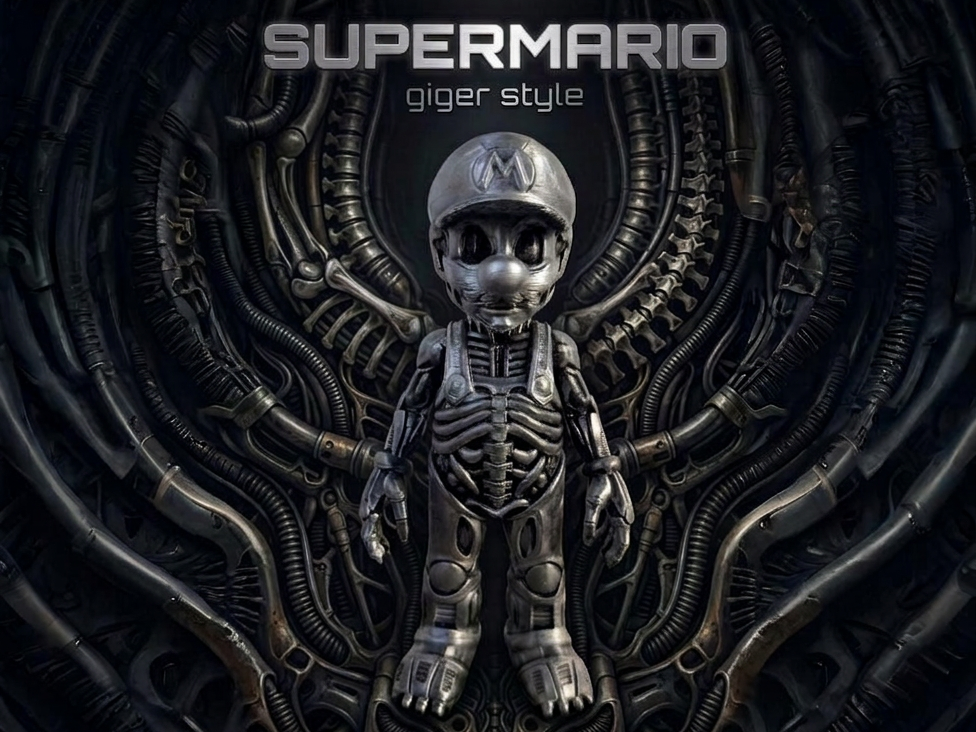 Super Mario Giger Style
