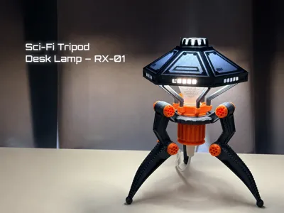 Sci-Fi LED Desk Lamp – RX-01 Cyberpunk Tripod