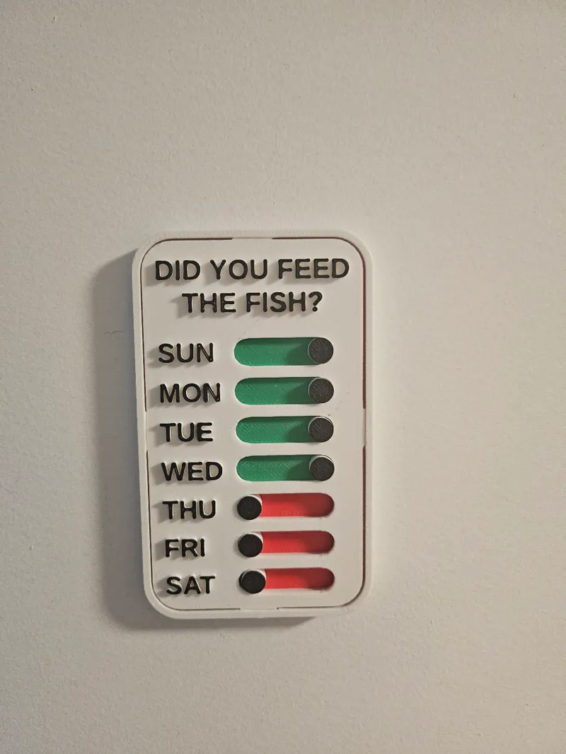 Feed the fish task reminder slider
