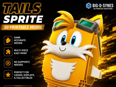 Accesorio para impresora 3D: TAILS SPRITE GAME THEME 6 Color AMS — referencia de MakerWorld