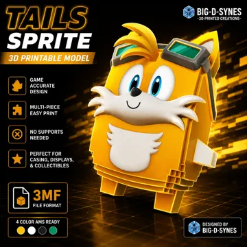 Accesorio para impresora 3D: TAILS SPRITE GAME THEME 6 Color AMS — vista de referencia 4
