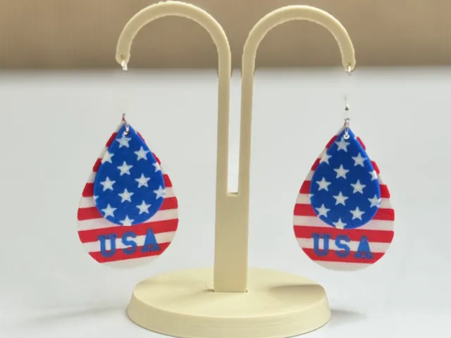 USA Red White and Blue Earrings