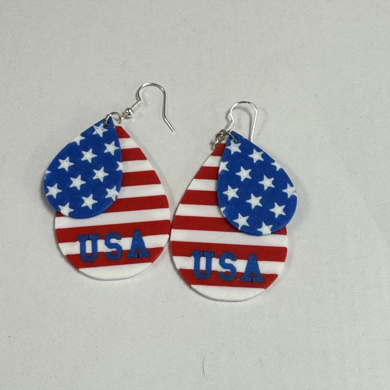 USA Red White and Blue Earrings view 2