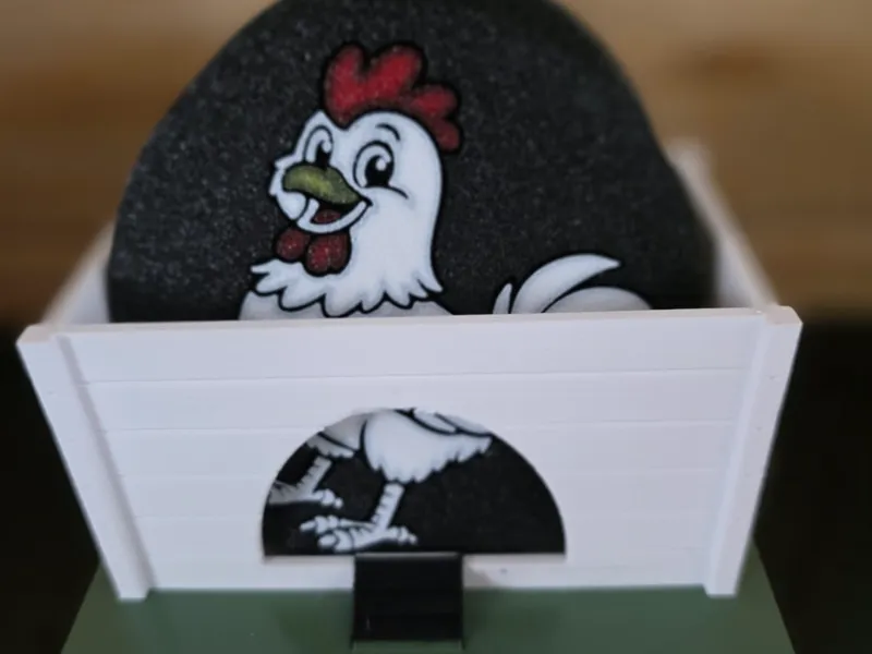 Chicken coaster and coup holder