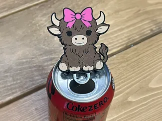 Highland Cow with bow Pop Can Tab Opener