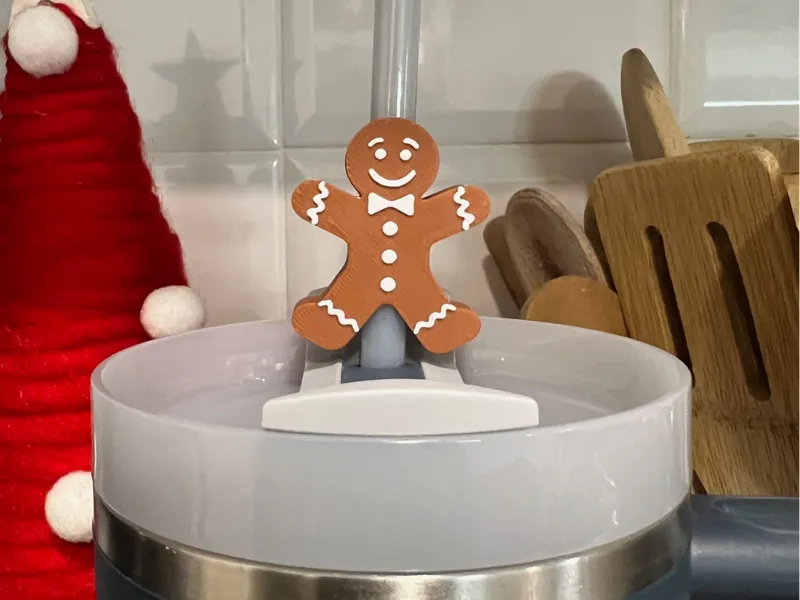 Gingerbread man straw topper