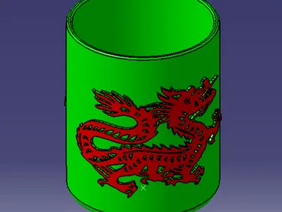 Dragon Pattern Pen Holder