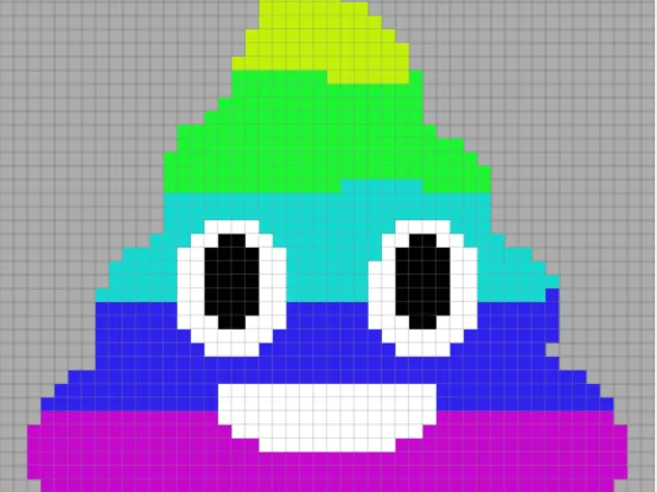 Rainbow Poop Pixel Puzzle
