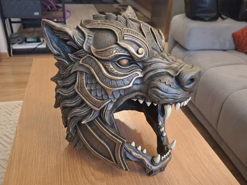 Pieza para disfraz o exhibición: Helm - Fenrir Wolf [Tragbar] — referencia de MakerWorld