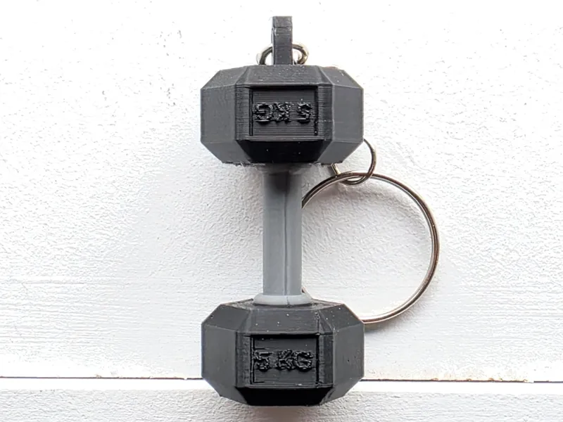 Dumbbell Keychain – 5KG Edition | Print-in-Place