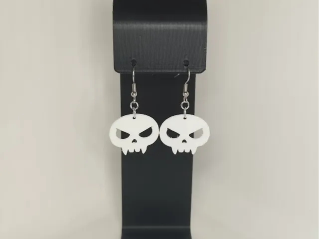 Angry Skull Earrings – 3D Printed