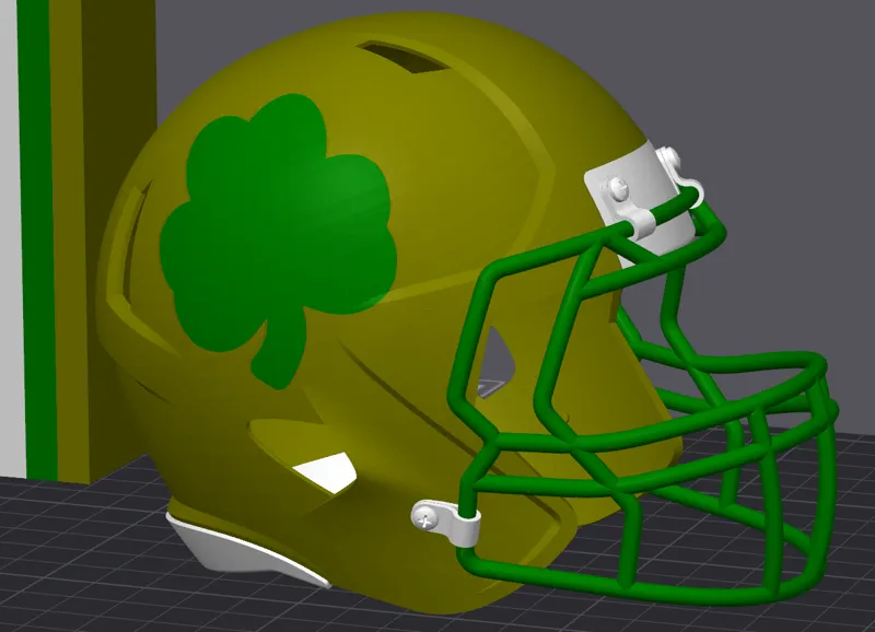 Notre Dame Clover Football Helmet