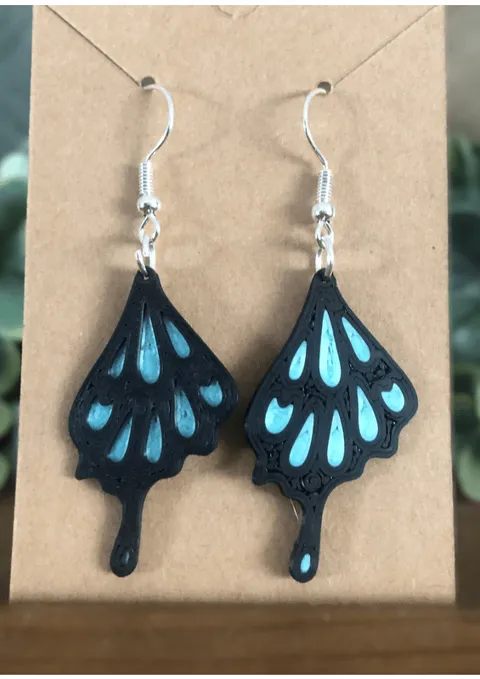 Butterfly Wing Earrings - 9 Different Styles view 2