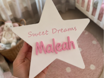 Sweet Dreams Personalised Freestanding Star Plaque
