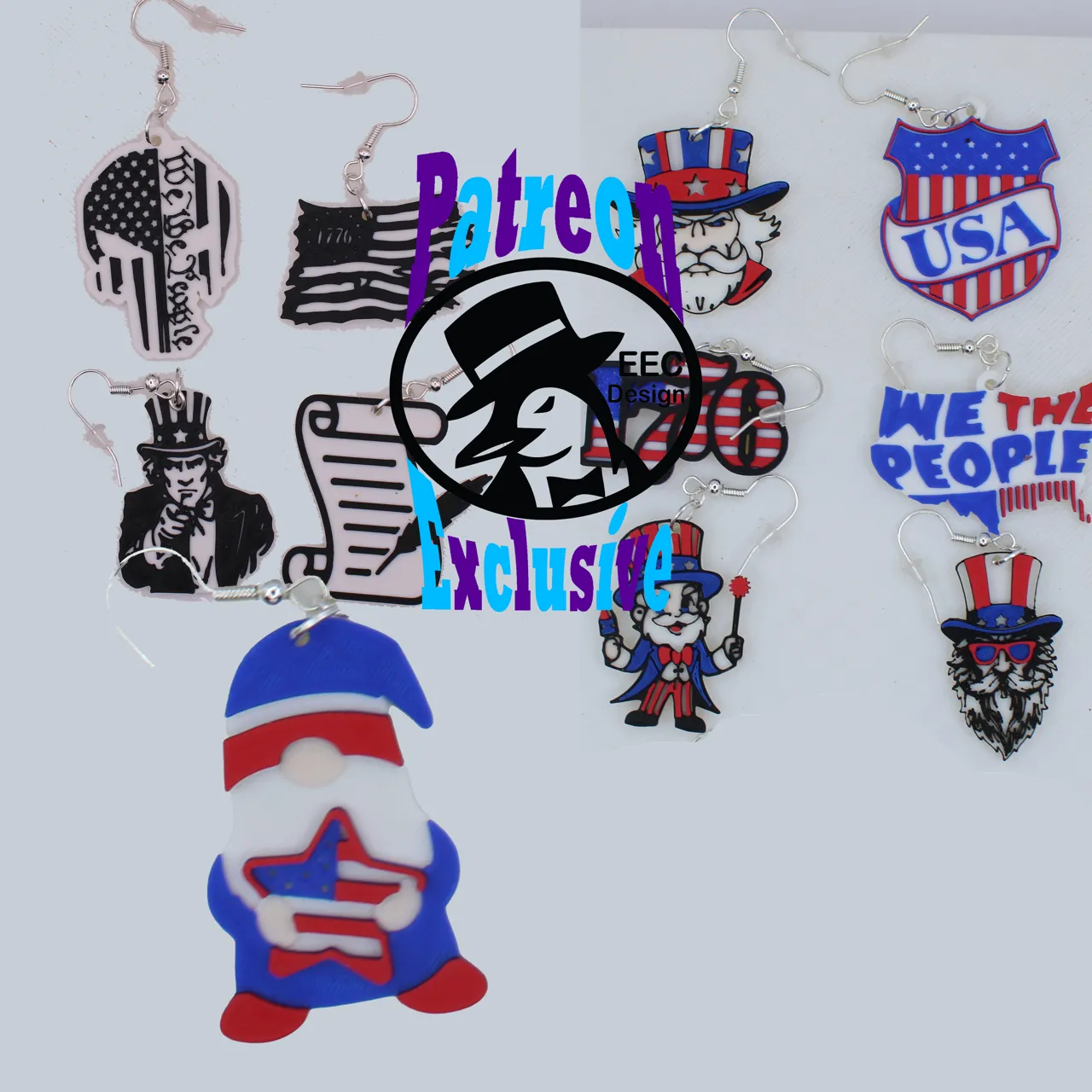 4th of July Gnome Earrings view 3